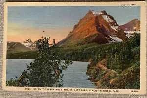 Postal Parque Nacional Glaciar St. Mary Lake Oregon publicada 1949 lino por Hileman - Imagen 1 de 5