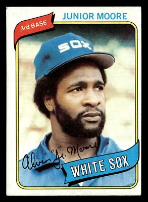 1980 Topps Junior Moore #186 EX Chicago White Sox - Image 1 of 2