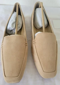 Mocasines planos Vince Camuto Tortilla gamuza verdadera punta cuadrada cuero sin cordones talla 9 - Imagen 1 de 15