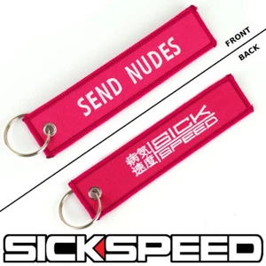 SICKSPEED PINK SEND NUDES KEYCHAIN KEY RING KEY CHAIN LANYARD TOW STRAP TAG P3 - Picture 1 of 1