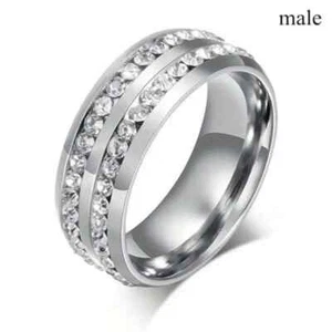 Men'S CZ Stainless Steel Ring Size 10 - Picture 1 of 2