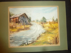Philip Evergood Original Watercolor Painting "Ramshackle Barn" - Picture 1 of 18