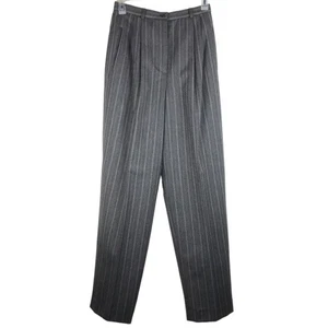 Vintage J McLaughlin hoch geschnittene Nadelstreifen Hose 100 % Wolle grau Taschen Größe 8 - Bild 1 von 9