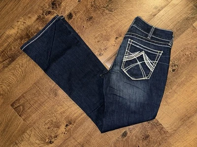 ARIAT REAL MID RISE STRETCH WHIPSTITCH BOOT CUT JEANS! 30 X 33 - Image 1 of 3
