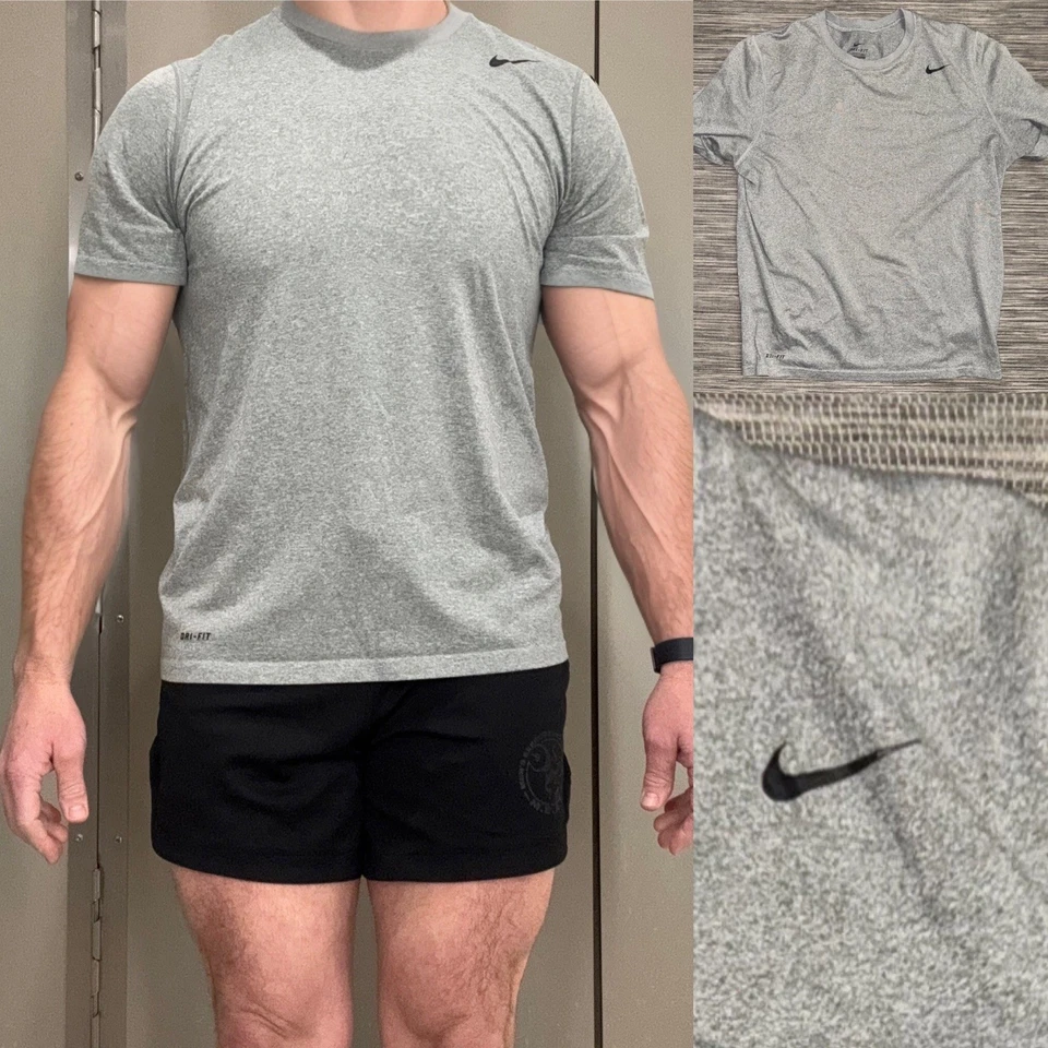 Camisa Hombre Nike Goma Gris XL. Equipo de gimnasio deportivo usado en excelente estado. Foto 1 de 4