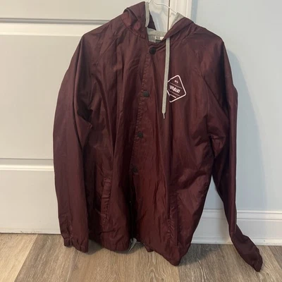 32 Men’s Coaches Jacket Maroon Large - Image 1 of 4