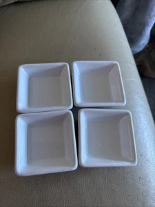 Pampered Chef Simple Additions Petite Squares #1990 White 2 1/2" Set of 4 - Picture 1 of 2