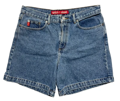 Pantalones cortos vaqueros vintage GUESS JEANS para mujer tiro alto denim talla 31 lavado medio Foto 1 de 4
