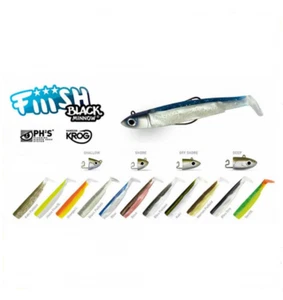 FIIISH BLACK MINNOW COMBO OFF SHORE 70 90 120 200 ARTIFICIALE SPINNING JIGGING - Imagen 1 de 10