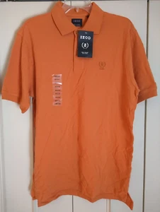 Izod Men's Silk Wash Tee Polo T-Shirt NWT M Light Orange Cotton No-Fade - Picture 1 of 9