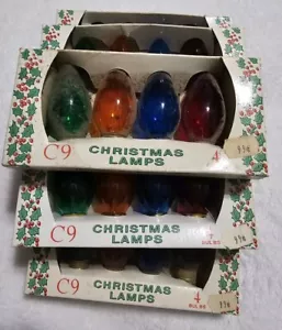 Northern Lights J Hofert C9 Intemd Base Christmas Lamps Outdoor 4 Pack NOS - Picture 1 of 4