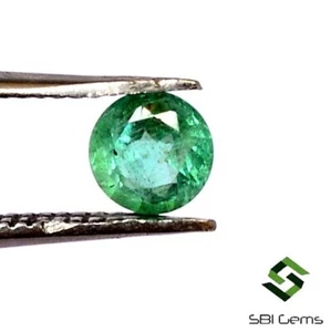 4.50 mm Certified Natural Emerald Round Cut 0.38 CTS Unheated Loose Gemstone - Picture 1 of 4
