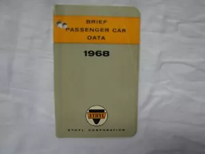 1968 BRIEF PASSENGER CAR DATA POCKET GUIDE from ETHYL GASOLINE CORP - Picture 1 of 2