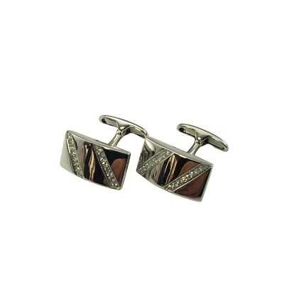 18 Karat White Gold and Diamond Cufflinks #10348 - Image 1 of 4