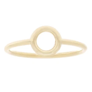 14k Yellow Gold Bright Polished Open Circle Stackable Ring Size 7 - 1.5 grams - Picture 1 of 4