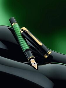 New In Box Pelikan Souveran M1000 Green Striated EF 18K nib fountain pen