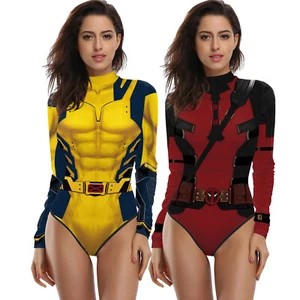 Women Swimsuit Wolverine Deadpool Cosplay Costume Bodysuit Girl Bikini Swimwear - Picture 1 of 6