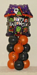 HALLOWEEN FOIL BALLOON DISPLAY - PARTY DECORATION - PUMPKINS - NO HELIUM - Picture 1 of 10