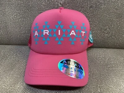 Gorra Ariat Western para mujer, sombrero rosa con logotipo de Ariat Foto 1 de 4
