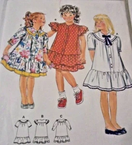 Burda #5179 Girls Dresses-3 Styles, Sailor Collar, Ruffles Sizes 4-10-New-Uncut - Picture 1 of 4