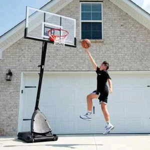 Spalding 54" Portable Basketball System Adjustable Hoop Backboard Angled Pole - Picture 1 of 2