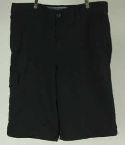 Under Armour Boy's Athletic Cargo Shorts Has Adjustable Waist Size Large Black - Picture 1 of 4