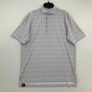 Turtleson Poloshirt Herren Medium M Weiß Allover Eis am Stiel Golf Kurzarm Männer - Bild 1 von 15