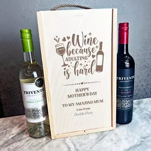 Increíble Cuerda de Regalo Personalizada Día de la Madre Doble Botella de Vino Caja - Imagen 1 de 2