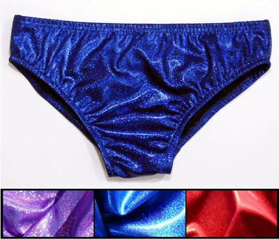 Traje de baño calzoncillo de baño para hombres en holograma rojo, azul o púrpura metálico brillante Foto 1 de 4