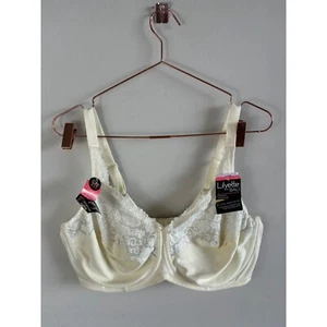 Lilyette By Bali Womens Minimizer Underwire Lace Bra Ivory Size 44D - Picture 1 of 6