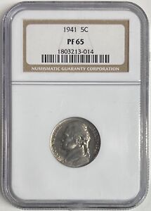 1941 Jefferson Nickel NGC PF65 Proof Coin 5C