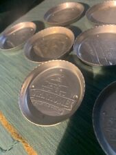 VINTAGE STANHOME COASTERS, A Stanley home product, ALUMINUM METAL Set Of 8