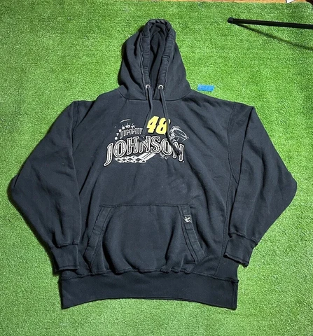 Nascar Jimmy Johnson #48 Team Lowe’s Racing Mens 2XL Hoodie Sweatshirt black Cover
