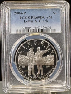 PCGS 2004 P Lewis & Clark S$1 Commemorative One Dollar Coin PR 69 DCAM -601 - Picture 1 of 2