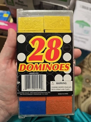 28ct Dominoes 488049 Greenbriar Int. Inc Colorful VTG Wooden Rare HTF Unique  - Image 1 of 2