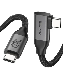 Right Angle USB 4 Cable for Thunderbolt 4 [3.3FT/1M], 40Gbps Data Sync, 8K/5K... - Afbeelding 1 van 6