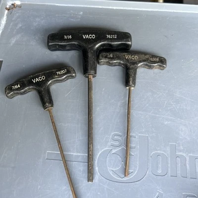 Vintage Lot of 3 Vaco T-Handle Hex Drivers   1/8 ,3/16 , 7/64 - Image 1 of 4
