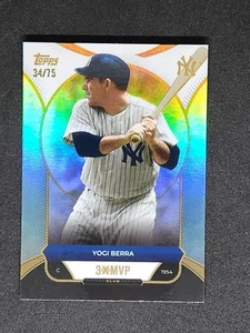 2025 Topps Welcome to the Club 3X MVP Aqua Holo Foil 23 Yogi Berra 34/75 Yankees - Picture 1 of 2