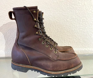 Stivali Filson Uplander tomaia in pelle marrone 9,5 EE Made in USA MOC TOE - Foto 1 di 8