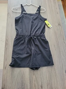 All in Motion Youth Girls XL 14 Sleeveless One Piece Woven Romper in Black - Picture 1 of 9