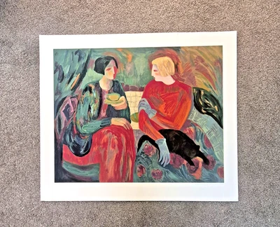 Barbara A. Litografía firmada 350/350 Kato Art Studio Calif 1990 con reminiscencias de madera Foto 1 de 4