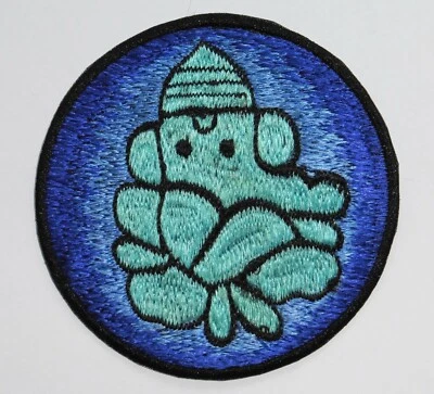Round Sew On Patch Nepalese 8.7cm Hindu Lord Ganesh Various Colours - Image 1 of 4