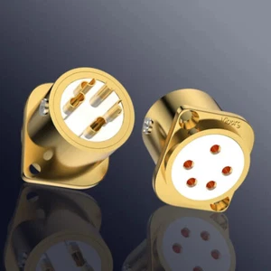 Auriculares Viborg Chapados en Oro Cobre Puro 5Pin XLR Chasis Socket Stax Pro Bias - Imagen 1 de 8