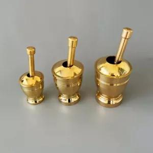 Tarro de libra de medicina hecho a mano de latón puro tradicional chino para moler ajo grueso - Imagen 1 de 15