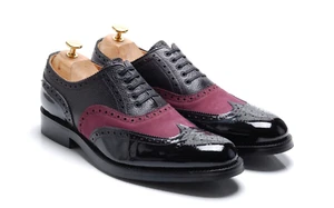 GRENSON G:Lab Black Purple Brogues Shoes: `110805` Size UK 9.5 F US 10.5 EU 43.5 - Picture 1 of 11