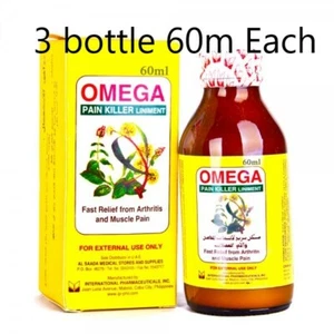 Omega Oil Liniment Pain Killer  Relief From Arthritis  Muscle Pain  60Ml Each 3 - Picture 1 of 12