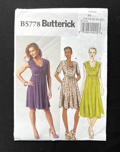 Butterick 5778 Misses Dress w/Draped Neckline Easy 2012 Pattern size 16-24 Uncut - Picture 1 of 2