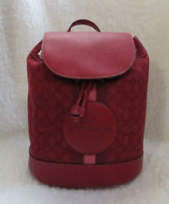Coach (CE601) Dempsey Red Apple Signature Jacquard Canvas Logo Patch Backpack