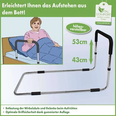 VITAL COMFORT Bett-AufrichthilfeUnterstützungs-Bettgriff 43-53cm bis 100 kg NEU - Bild 1 von 3