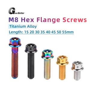 Titanium Bolt M8x1.25mm Flange Head Hex Screws 15 20 30 35 40 45 50 55mm Grade 5 - Picture 1 of 20